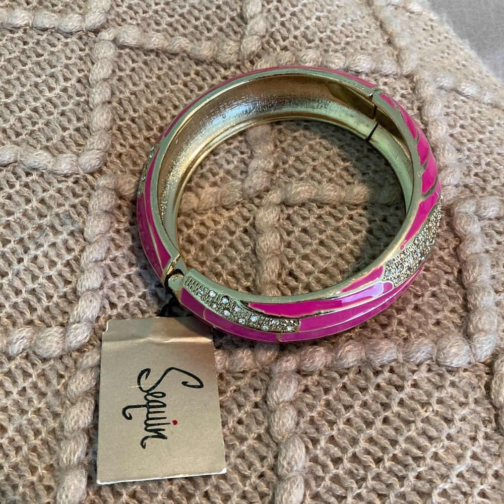 Nordstrom Pink and Gold Enamel Bracelet